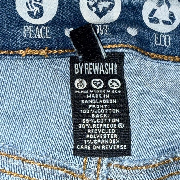 Rewash Super High Rise Mom Shorts Size 11 Distressed Denim Eco Coastal Cowgirl - Picture 5 of 6